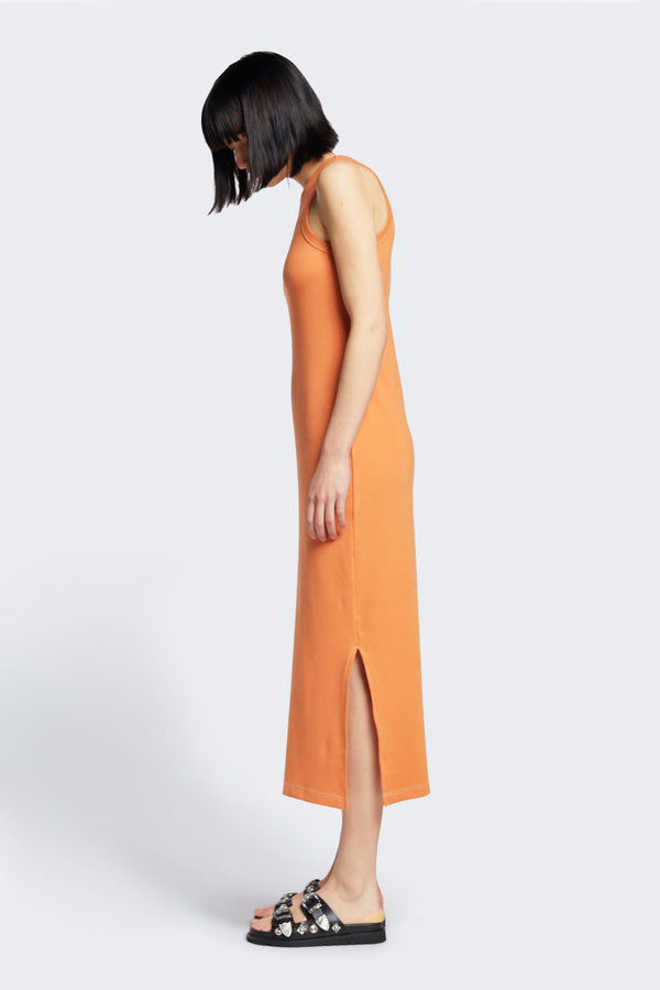 Spire Rib Dress Orange