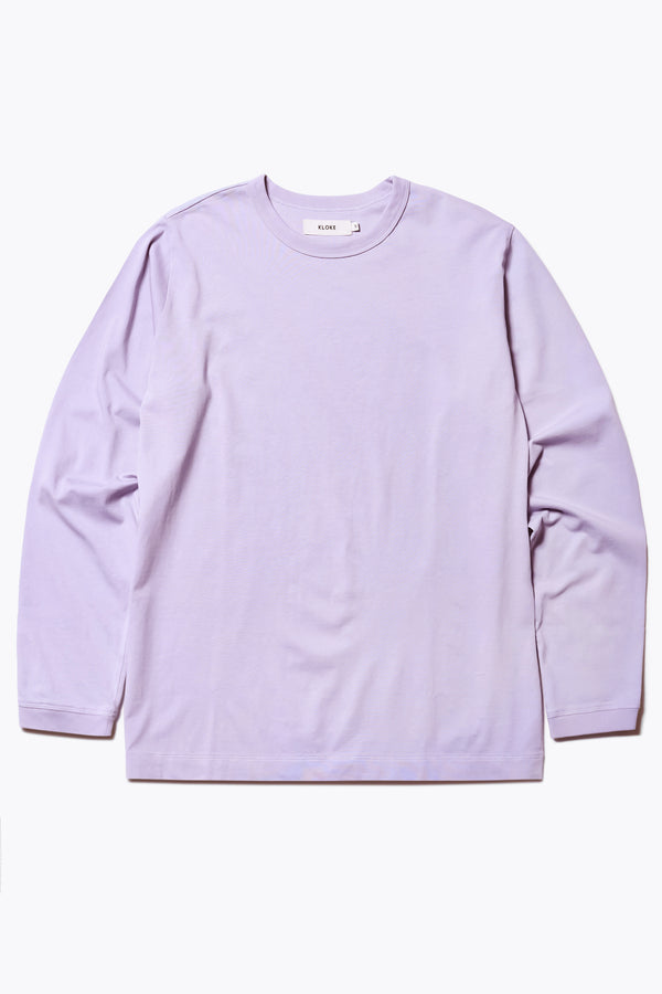 The Offline T-shirt long sleeve crafted in soft, durable 100% organic cotton in Lilac Purple. Available in 5 sizes. 