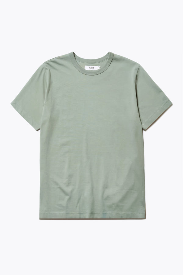 The Radius T-Shirt is a traditional men's tee with 1 x 1 rib-bound cover-stitched neckline that's reinforced at the back. Made from 100% organic cotton in Sage Green. Available in 5 Sizes. 