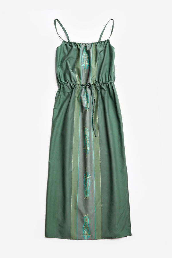 Cease Column Dress  Green Print