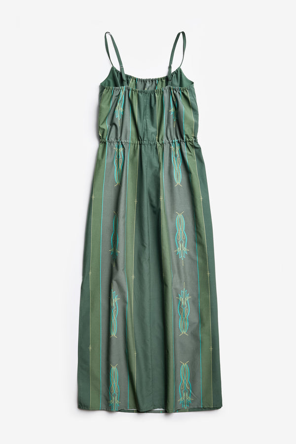 Cease Column Dress  Green Print