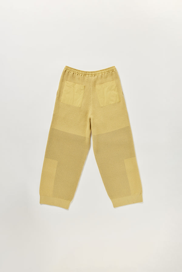 Flat lay of KLOKE knit pant in buttermilk, back view