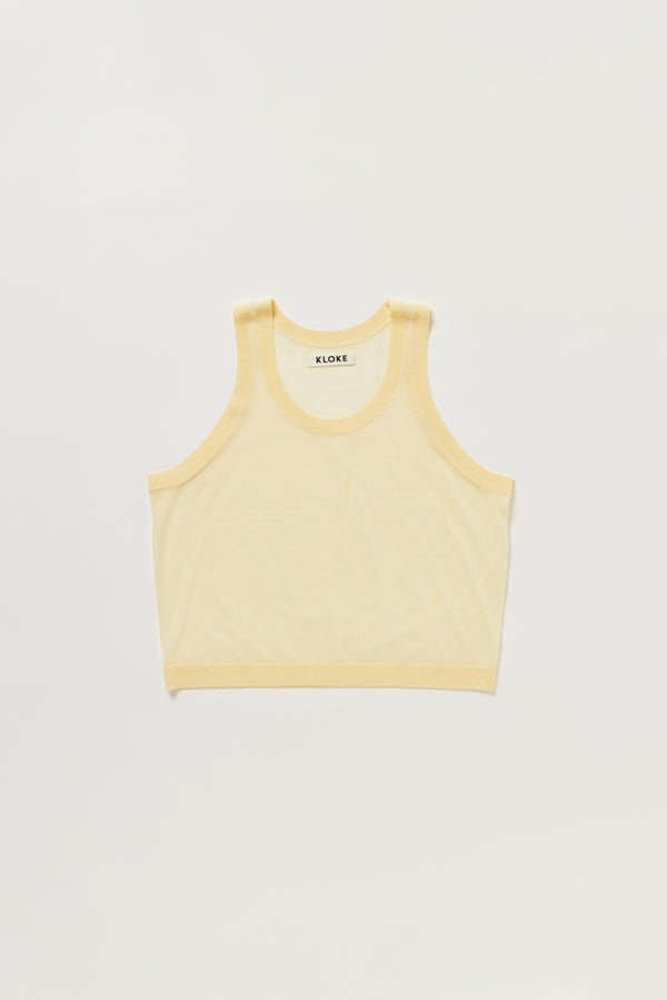 Flat lay of KLOKE Direct Sheer Tank, front view