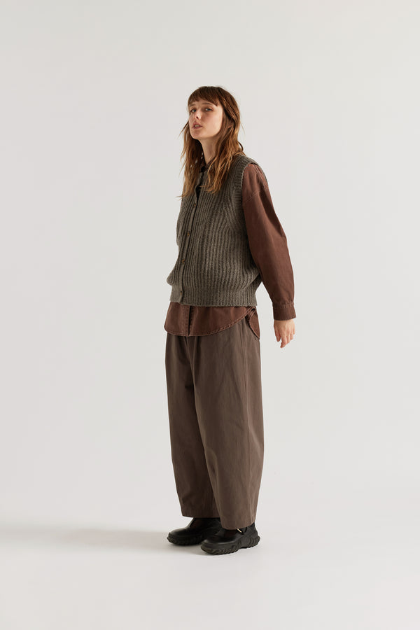 Faint Knit Vest Pale Pewter