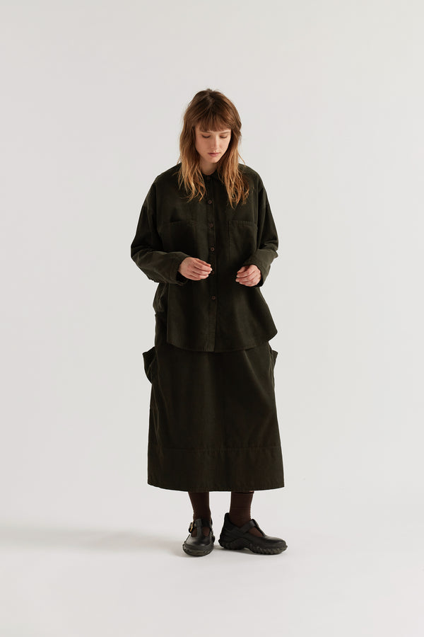 Fleeting Cord Skirt Brown