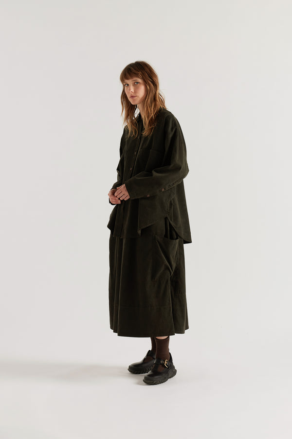 Fleeting Cord Skirt Brown