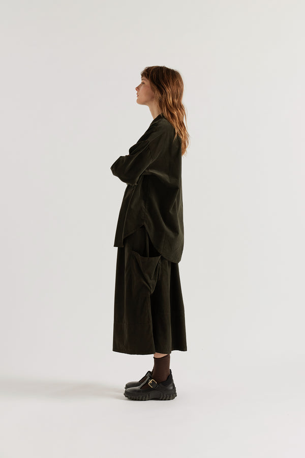 Fleeting Cord Skirt Brown