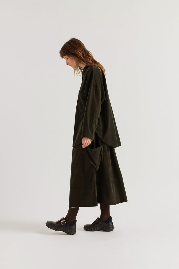 Fleeting Cord Skirt Brown