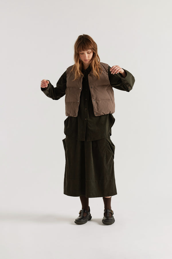 Fleeting Cord Skirt Brown