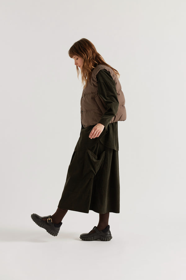 Fleeting Cord Skirt Brown