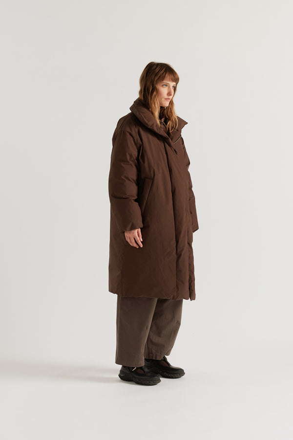 Floating Puffa Coat Dark Chocolate