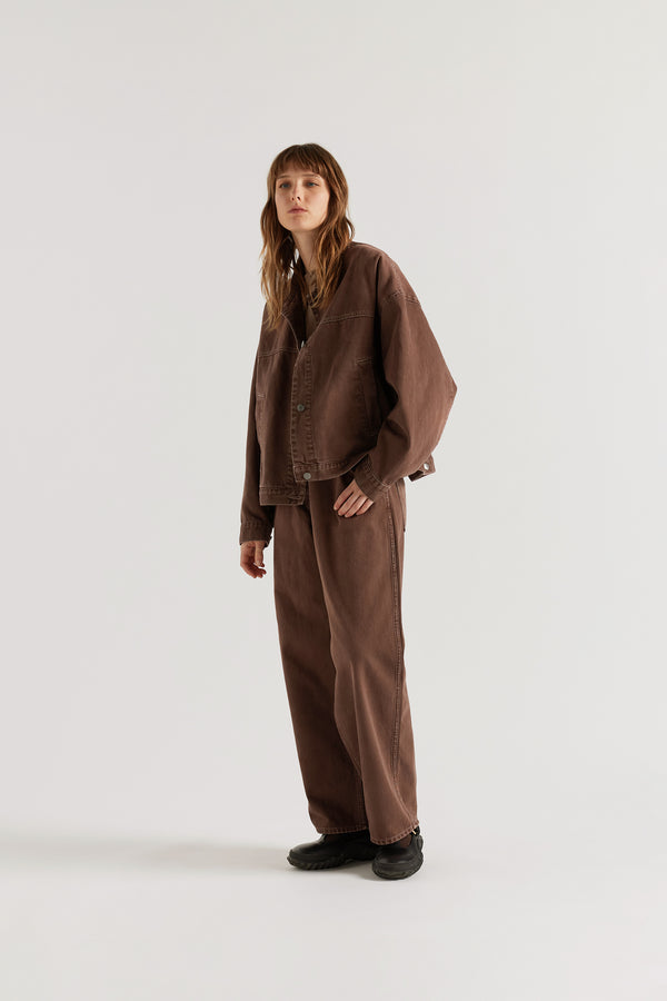 Halt Denim Jacket Brown Fade