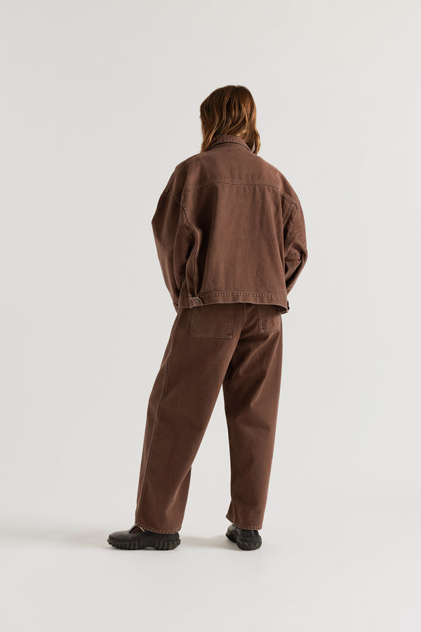 Halt Denim Jacket Brown Fade