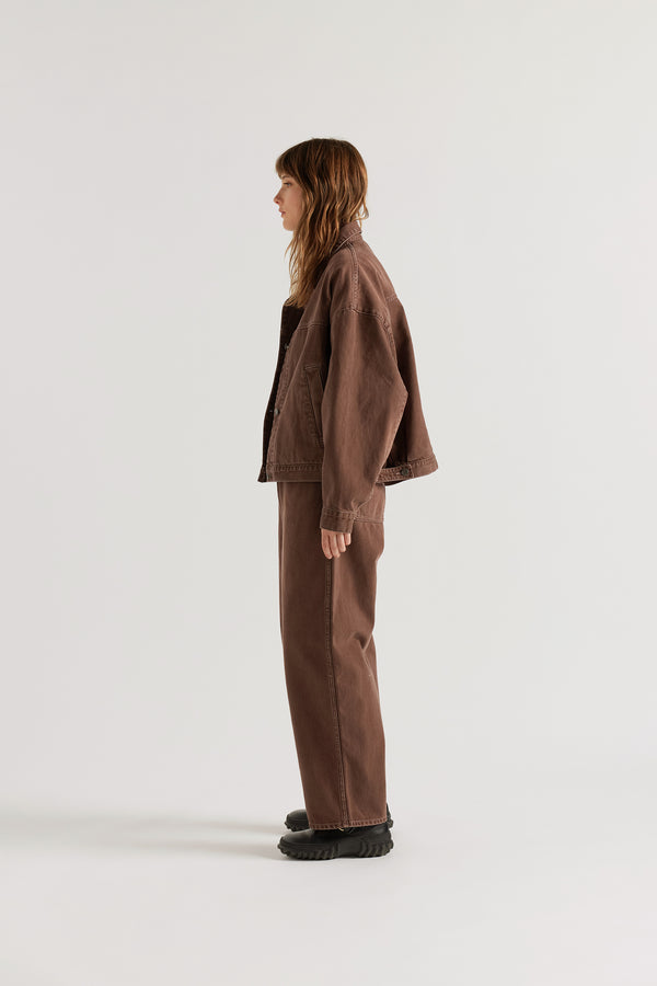Halt Denim Jacket Brown Fade