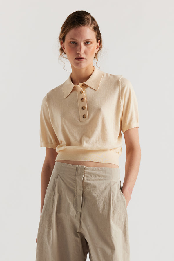 Impel Polo Knit Ecru