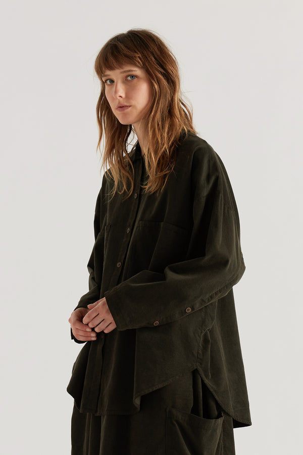 Refraction Cord Shirt Brown