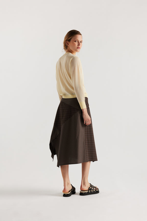KLOKE sheer cardigan in pale yellow, back view