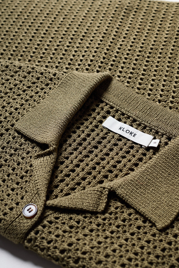 Inflect Crochet Shirt Olive