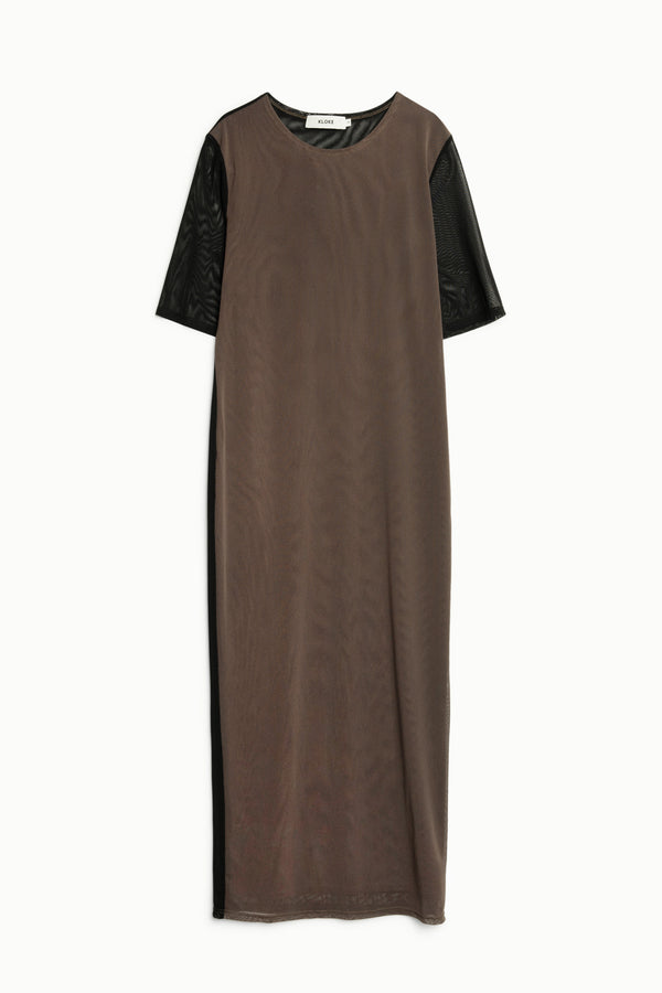 Pearl Mesh Dress Chocolate/Black