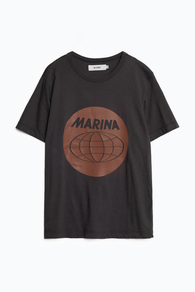 Mens Marina Tee Vintage Black/Chocolate Print
