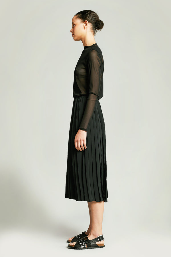 Multi Pleat Skirt Black