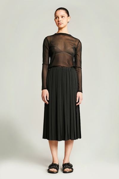 Multi Pleat Skirt Black