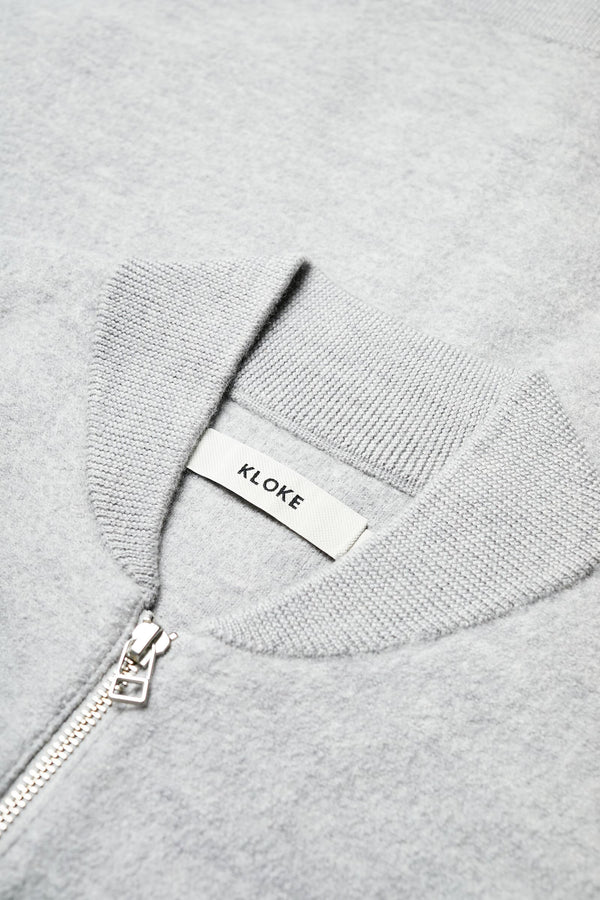 Transition Merino Zip Up Soft Grey