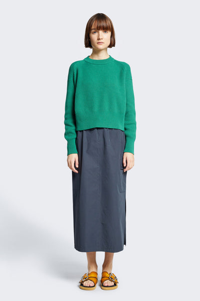 Conceal Crop Knit Sweater Lush Green