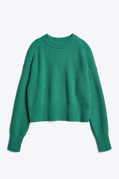 Conceal Crop Knit Sweater Lush Green