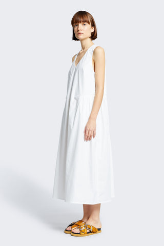 Memory V Neck Dress White