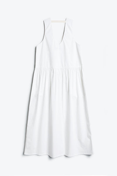 Memory V Neck Dress White