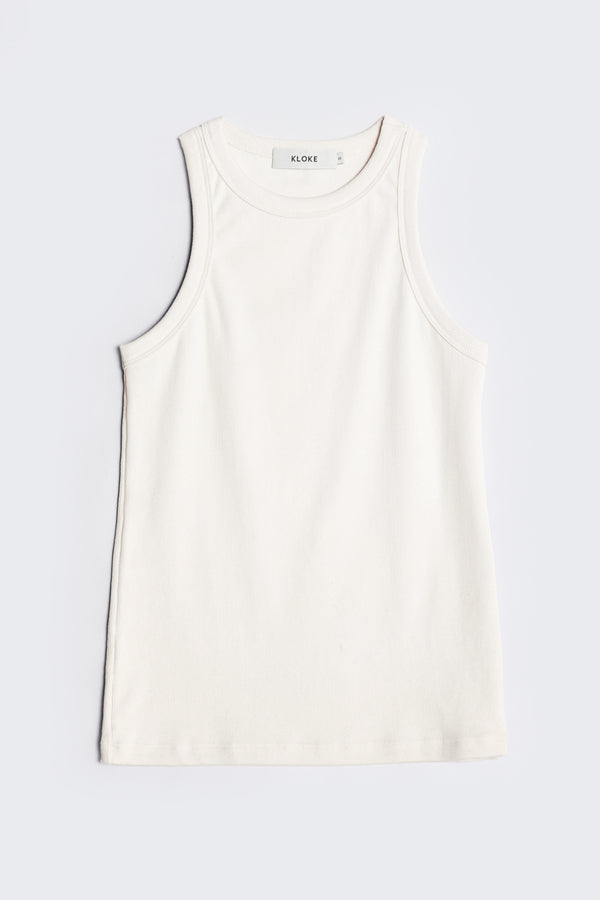 Flux Racer Back Tank Ecru