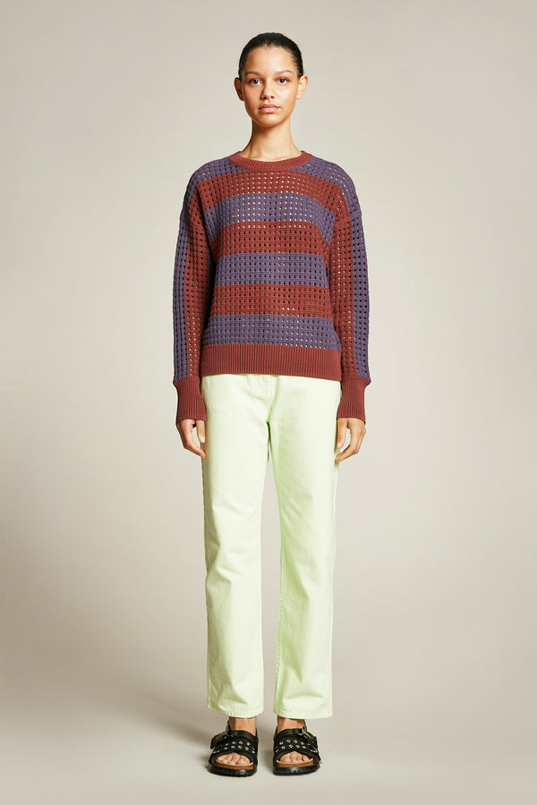 Fifth Sweater Grape & Coco Stripe