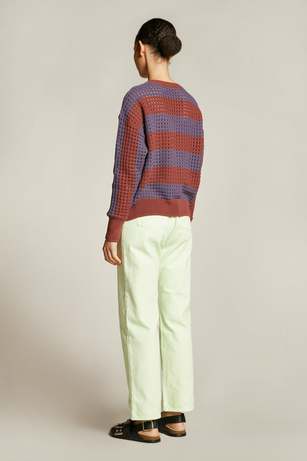 Fifth Sweater Grape & Coco Stripe