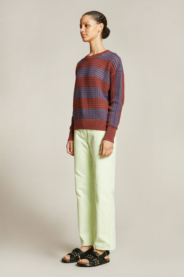 Fifth Sweater Grape & Coco Stripe