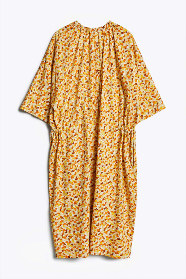 Fallow Gathered Dress Gold/Tan Print